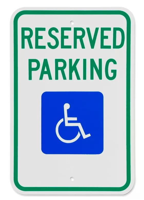 Reserved Parking Handicapped Sign