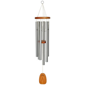 silver and wood amazing grace wind chime