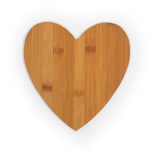 Customizable Heart Shaped Bamboo Cutting Board