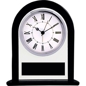 Black and Clear Glass Arch Clock