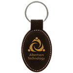 Customizable Leatherette Oval Keychain