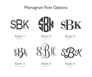 monogram style options for acrylic award 