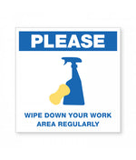 Wipe Down Area Ready Made Sign